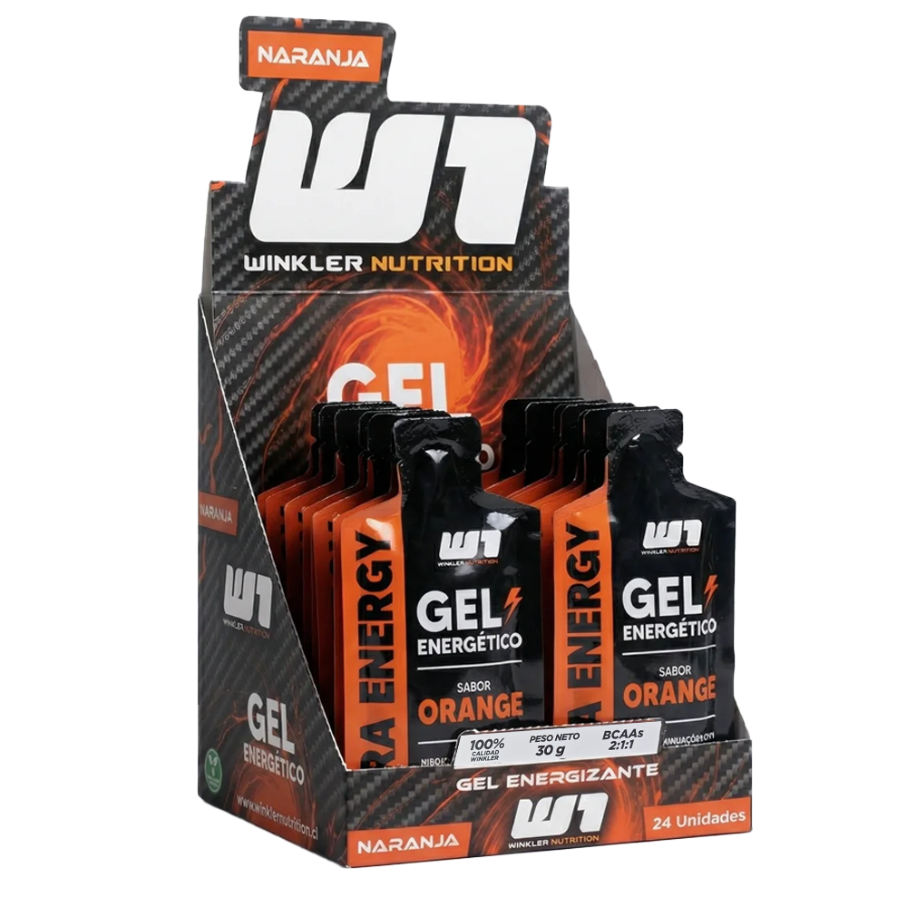 24x Gel Energético Winkler Sabor Naranja - Caja 24 unidades