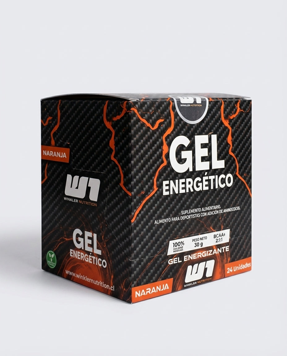 24x Gel Energético Winkler Sabor Naranja - Caja 24 unidades
