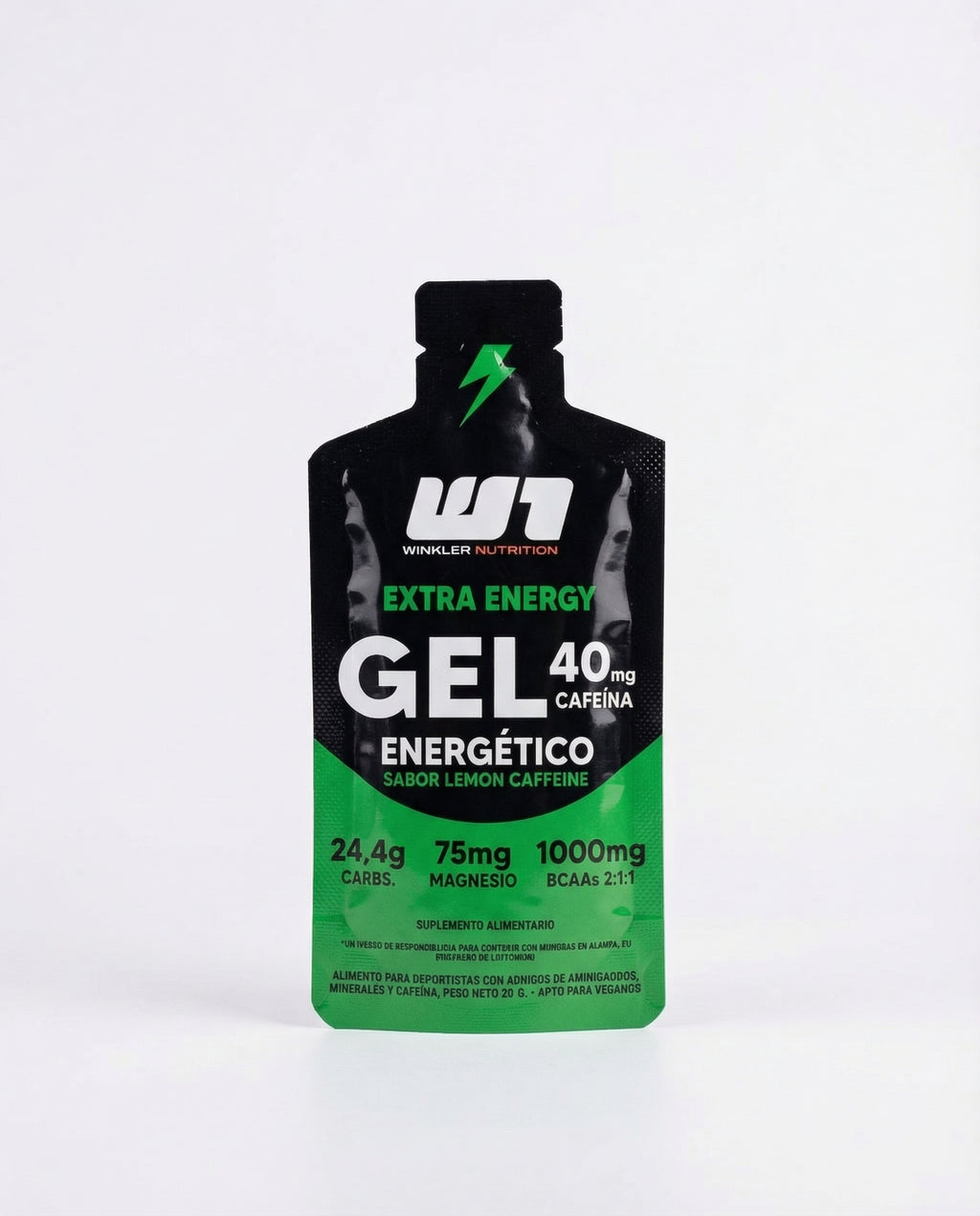 6x Gel Energético Winkler Sabor Limón Cafeína (40mg Cafeína) - Pack x 6 Unidades