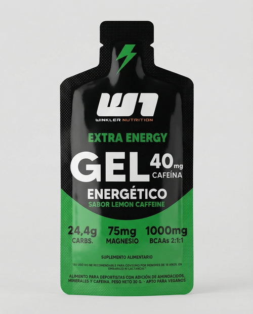 12x Gel Energético Winkler Sabor Limón Cafeína (40 Mg) - Pack x 12 Unidades