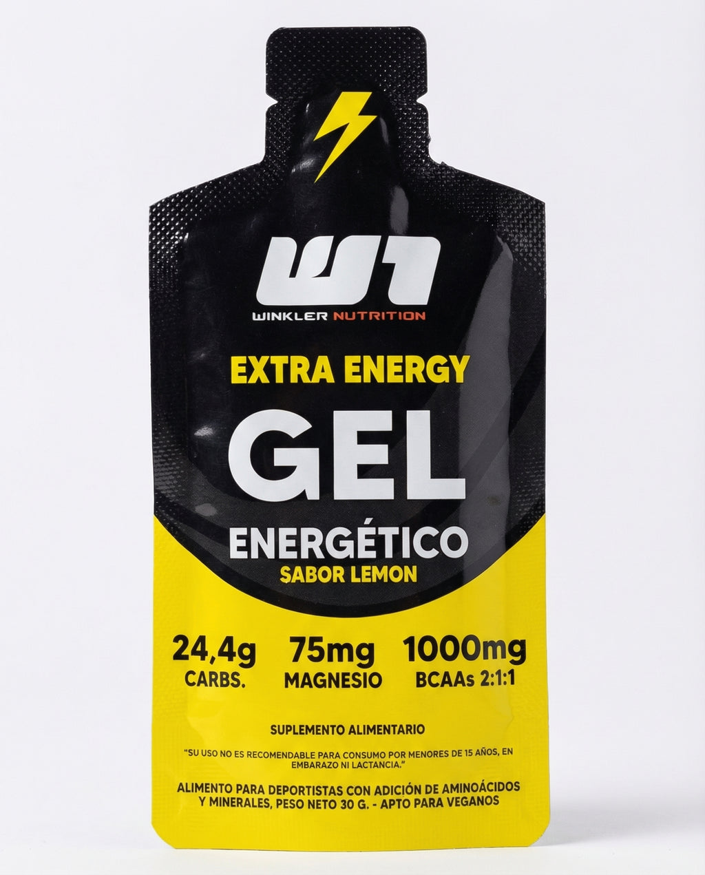 12x Gel Energético Winkler Sabor Limón - Pack x 12 Unidades