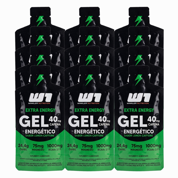12x Gel Energético Winkler Sabor Limón Cafeína (40 Mg) - Pack x 12 Unidades