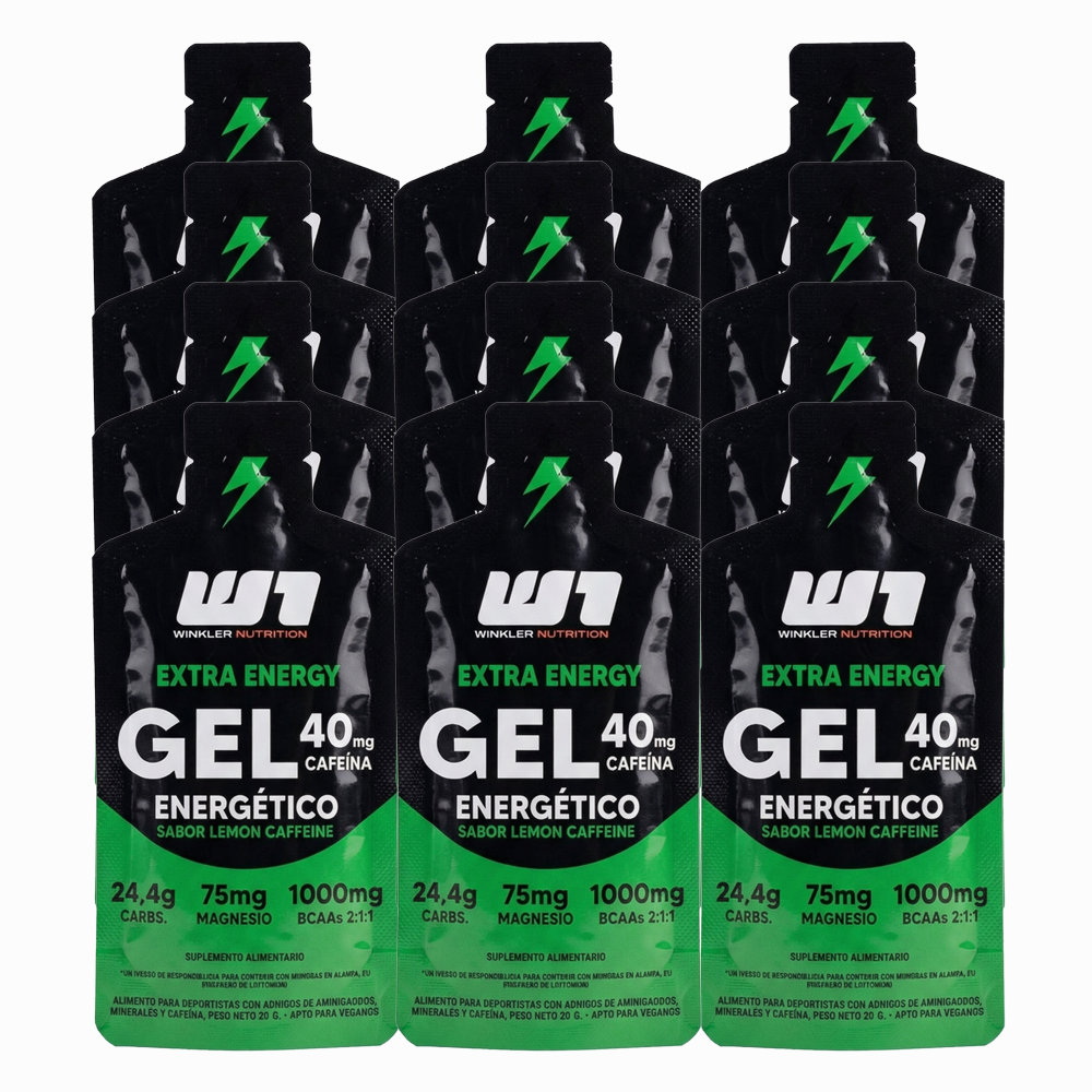 12x Gel Energético Winkler Sabor Limón Cafeína (40 Mg) - Pack x 12 Unidades