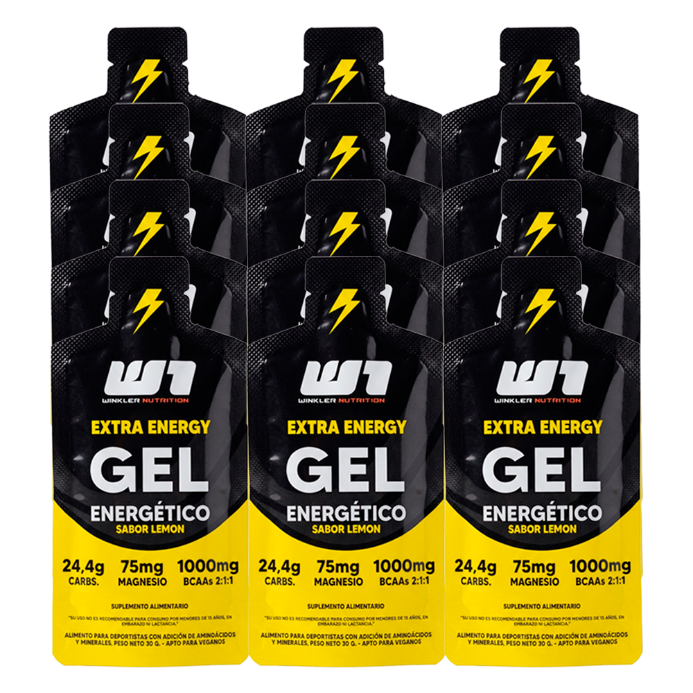 12x Gel Energético Winkler Sabor Limón - Pack x 12 Unidades