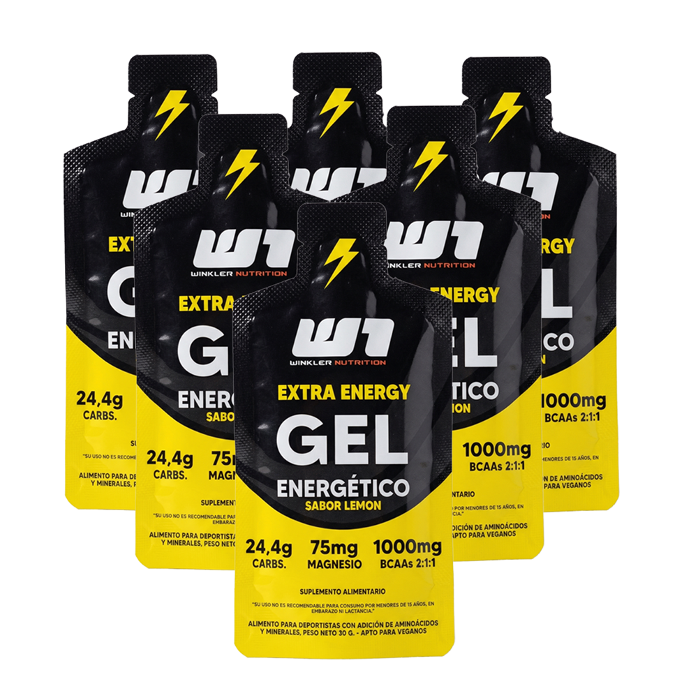 6x Gel Energético Winkler Sabor Limón - Pack x 6 Unidades